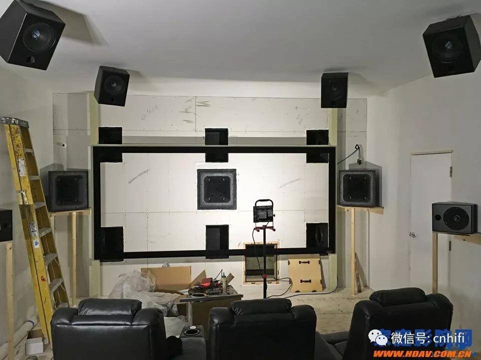 国外烧友的“炮墙”全景声家庭影院 